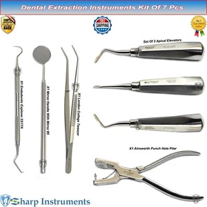 Dental Extraction Kit Ainsworth Punch Hole Plier + Apical Elevator Stainless CE* - Picture 1 of 12