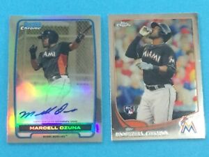 2012 Bowman Chrome First 1st Auto Refractor #/500 Marcell Ozuna, Topps Chrome RC