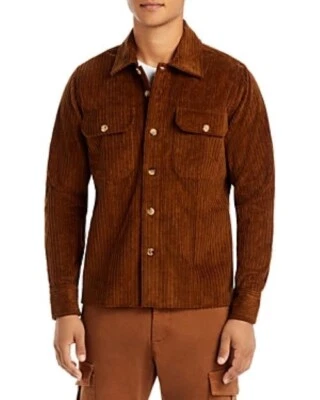 Jaqueta overshirt Eleventy veludo camelo média M varejo $495 - Imagem 1 de 4