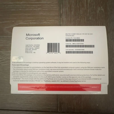 Microsoft Windows 10 Pro - FQC-08930 (64-bit, OEM DVD) - Image 1 of 2