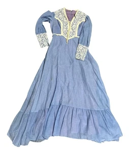 Vintage GUNNE SAX Korsettkleid mit Spitzenbesatz blau siehe Größe in Beschreibung - Bild 1 von 9