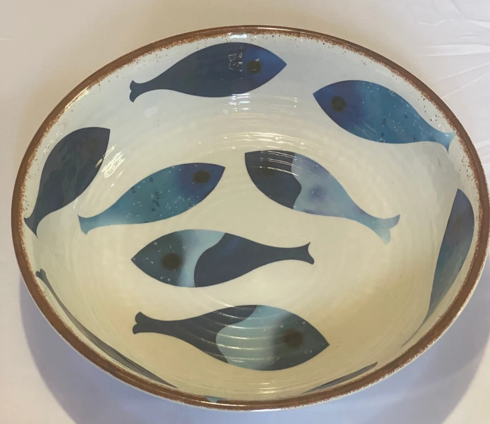 Cynthia Rowley 13,5 x 3,5 porción/ensaladera pescado azul grande melamina Foto 1 de 4