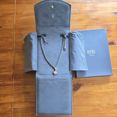 Scott Kay Sterling Silver Pave Diamond Weave NEcklace 16.5 in Box & Holder Inc.  - Image 1 of 4