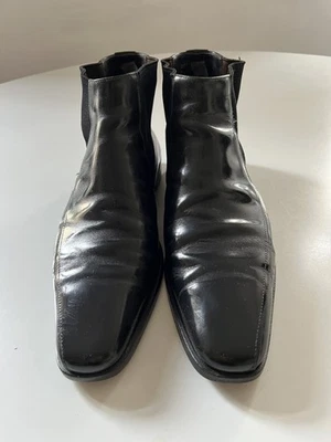 PRADA Leder Chelsea Boots Stiefelette Schuhe - Schwarz 9 43 - Bild 1 von 4