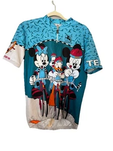Giordana Cycling Jersey Mens Large Mickey Mouse Disney Short Sleeve 1/4 Zip - Picture 1 of 12