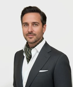 Arcuri Ascot Seidentuch Schrägrahmen, grün I25866.8 - Bild 1 von 3