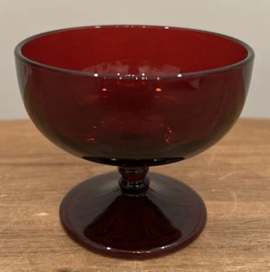 Vintage Anchor Hocking Monarch Royal Ruby Red Glass 3 1/8" Sherbet Dessert Bowl - Picture 1 of 3