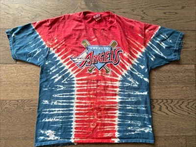 Vintage Y2K Anaheim Angels Shirt MLB Tie Dye - Red White Blue - Image 1 of 4