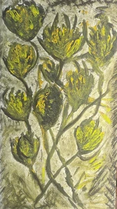 Lina Sherry Russian Abstact Sunflowers Outsider Original - Picture 1 of 2