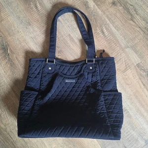 Vera Bradley gesteppte marineblaue Beuteltasche 16 x 12 super Zustand neutral - Bild 1 von 10