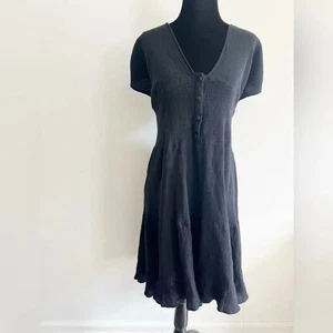 ASOS Curve Plus V-neck Swing Dress in Black Sz 26W Cap Sleeve Above Knee - Picture 1 of 8