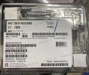 Disque SSD Intel P5520 7,68 To SSD U2 SSDPF2KX076T1N1 PCIe 4,0 x4 14,0 PBW - Photo 1/2