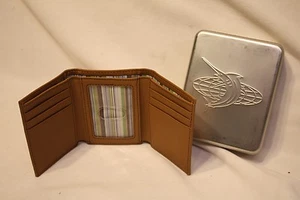 Reel Legends Genuine Premium Leather Tri-Fold Wallet - Texture Tan Finish no Fob - Picture 1 of 6