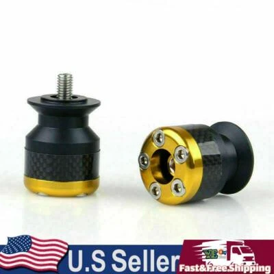 Carretes deslizantes basculantes CNC de fibra de carbono de 10 mm para Kawasaki ZX 6R 10R 12R DORADO EE. UU. Foto 1 de 3