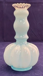 RARO VASO FENTON CON SUPERPOSICIÓN AZUL BOTELLA GRANDE DE PELUQUERO/COLONIA, FALTA TAPÓN - Imagen 1 de 11