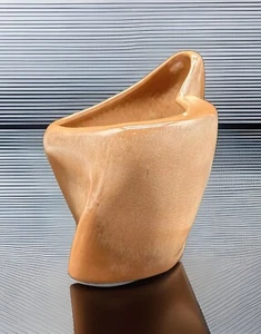 Vintage Frankoma Pottery #6 Free Form 7.75 “ Vase, Peach Glow Glaze Beautiful - Picture 1 of 4