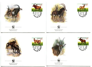 WWF E88 Angola 4 FDC 1990 Wild Animals - Picture 1 of 1