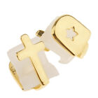 2Pcs 18K Gold Plated Cross Hip Hop Tooth Grill   Teeth Caps Cosplay