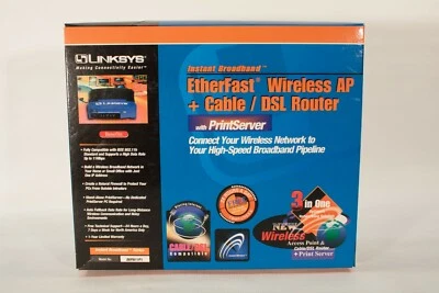 Linksys BEFW11P1 Etherfast Wireless AP+Cable/DSL Router+Print server 802.11B  - Image 1 of 4