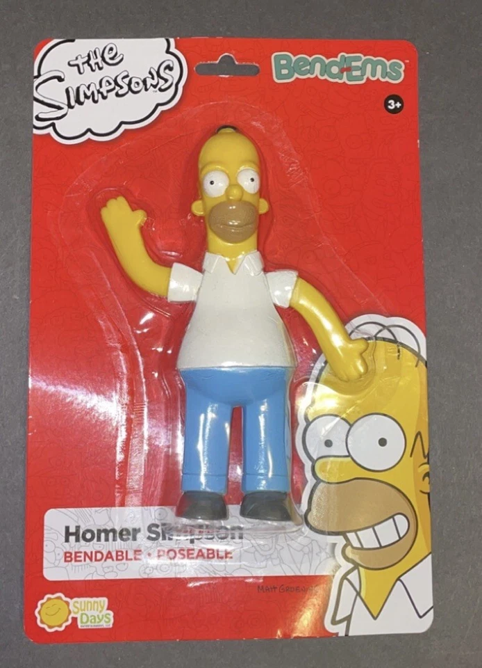 The Simpsons Homer Simpson Bendable Figure Bend-Ems New - Image 1 of 1