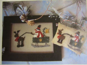 Backyard Friends #124 RUDOLPH'S EXPRESS Punchneedle Embroidery Pattern & Fabric - Picture 1 of 7