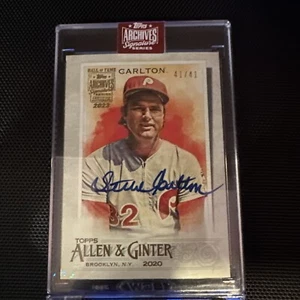 2023 Topps Archives Steve Carlton Auto -2020 Allen and Ginter 41/41 - Picture 1 of 3