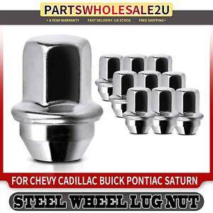 10Pcs M12-1.5 Zinc Flattop Wheel Lug Nut for Chevrolet Cadillac Saturn Pontiac