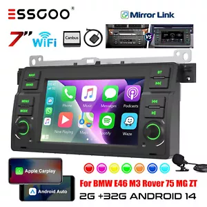 Android 14 Apple Carplay Autoradio GPS RDS WiFi Für BMW 3er E46 M3 Rover 75 MGZT - Bild 1 von 14