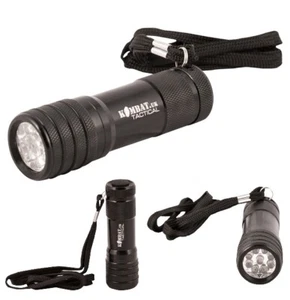 KombatUK kleine praktische Taschengröße 9 weiße LED-Glühbirnen schwarz taktische Lichttaschenlampe - Bild 1 von 5