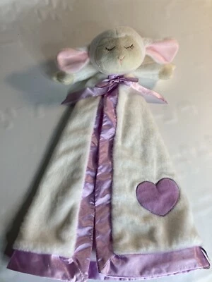 Peluche largo Ganz Lamb Lovey púrpura corazón oveja fe Blankie Buddy 86922 Foto 1 de 4