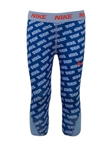 Nike Girls Size 6X Indigo Force Blue Dri FIT Graphic Leggings New 36E360 - Picture 1 of 4