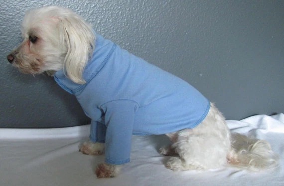 LLDOGCLOTHES Cornflower Blue Turtleneck Knit Shirt Dog Puppy Teacup Pet Clothes XXXS - Large