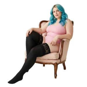 Koronkowy Top 40 60 100 DEN Pończochy Rozmiary M-XXXXL plus size wiele kolorów - Zdjęcie 1 z 7