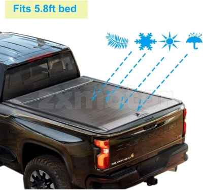Retractable Hard Truck Bed Tonneau Cover For Chevy Silverado 1500 14-2024 5.8FT Foto 1 de 4