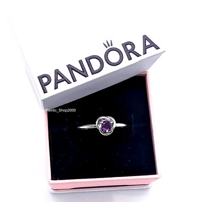 New 100% Authentic PANDORA 925 February Purple Eternity Circle Ring 192993C02 - Image 1 of 4