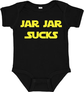 Jar Jar Sucks Star Force Baby Infant & Toddler Black Bodysuit - Picture 1 of 2