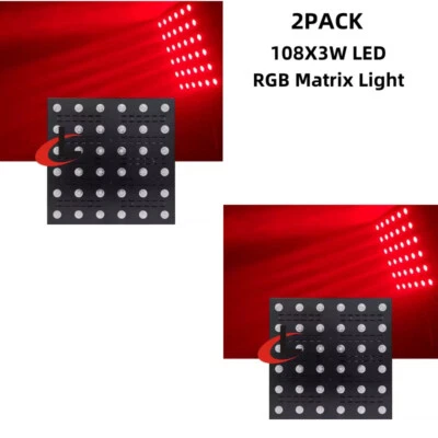 2pack DJ color 108X3W LED Matrix Blinder Wash DMX Stage Party Club Lights RGB - Image 1 of 4
