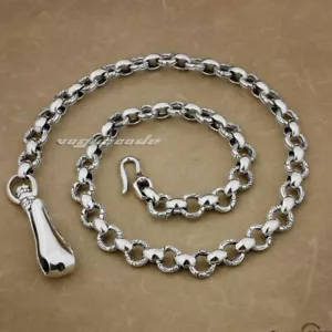 Enorme llavero de plata de ley 925 cadena billetera de moda accesorio hágalo usted mismo 8F001WC1A - Imagen 1 de 18