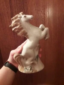 Vintage Statuette Porcelain Figurine Horse Hind Legs Polonne Zhk Pzkhk Ussr Deco - Picture 1 of 4