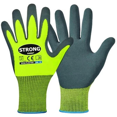 Flexter Arbeitshandschuhe neongelb Handschuhe Sicherheitshandschuhe STRONGHAND® - Bild 1 von 4