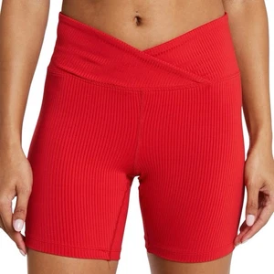 Barrys X Year of Ours Cherry Red Ribbed V Waist Biker Short Small Pilates - Bild 1 von 6