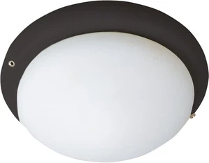 Maxim Lighting Basic Max 7" White Glass Ceiling Fan Light Kit in Bronze - Picture 1 of 1