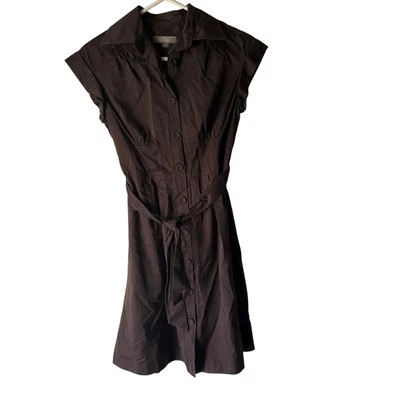Vestido Camisa Colección Merona Marrón Cinturón Talla 4 Y2K Estilo Utilitario Foto 1 de 4