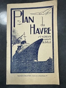 1930er Plan Du Havre - alte Klappkarte - Edition La Cologne - Delauney - Bild 1 von 19