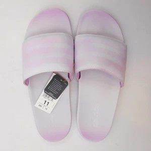 Adidas Adilette Cloudfoam Comfort Women SIZE 11 Slides Sandals w/Stripes FZ4878 - Picture 1 of 8