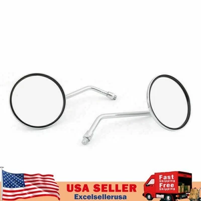 Classic Rearview Round Mirrors 10MM For Suzuki GT 125/185/250/380/550/750 UE - Imagem 1 de 4