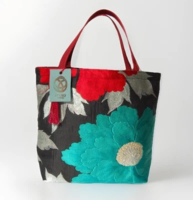 Bolsa Obi Kimono 100% Seda Única – Bolsa Tote Artesanal Japonesa Upcycled - Imagem 1 de 4