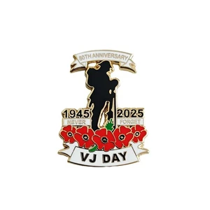 VJ Day 80th anniversary Pin Badge Brooch Memorabilia Victory Over Japan 2025 - Picture 1 of 4