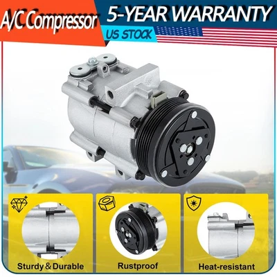 A/C AC Compressor Fits For Ford F-150 F-250 F-350 F-450 1997-2004 4.2L/4.6L/5.4L - Image 1 of 4