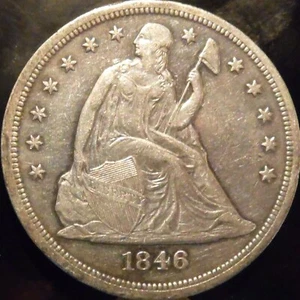 1846-O Seated Dollar AU - Imagen 1 de 2
